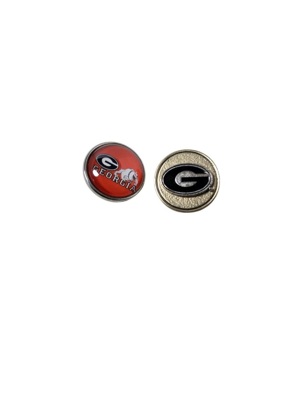Vintage Silver,Red,Black,Gold Georgia Bulldogs Customizable snap on pendants But